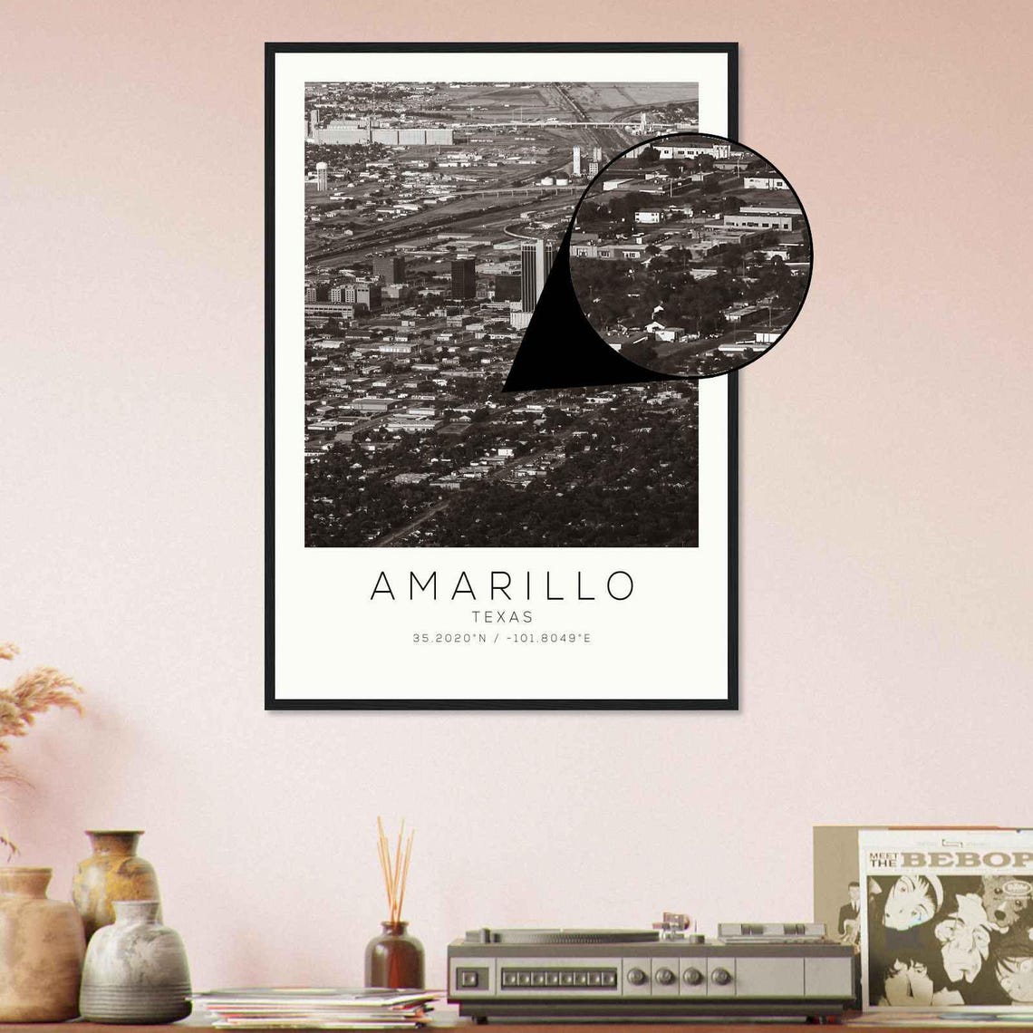 Amarillo Texas Aerial Downtown Skyline Cityscape Photo Poster - Image 4