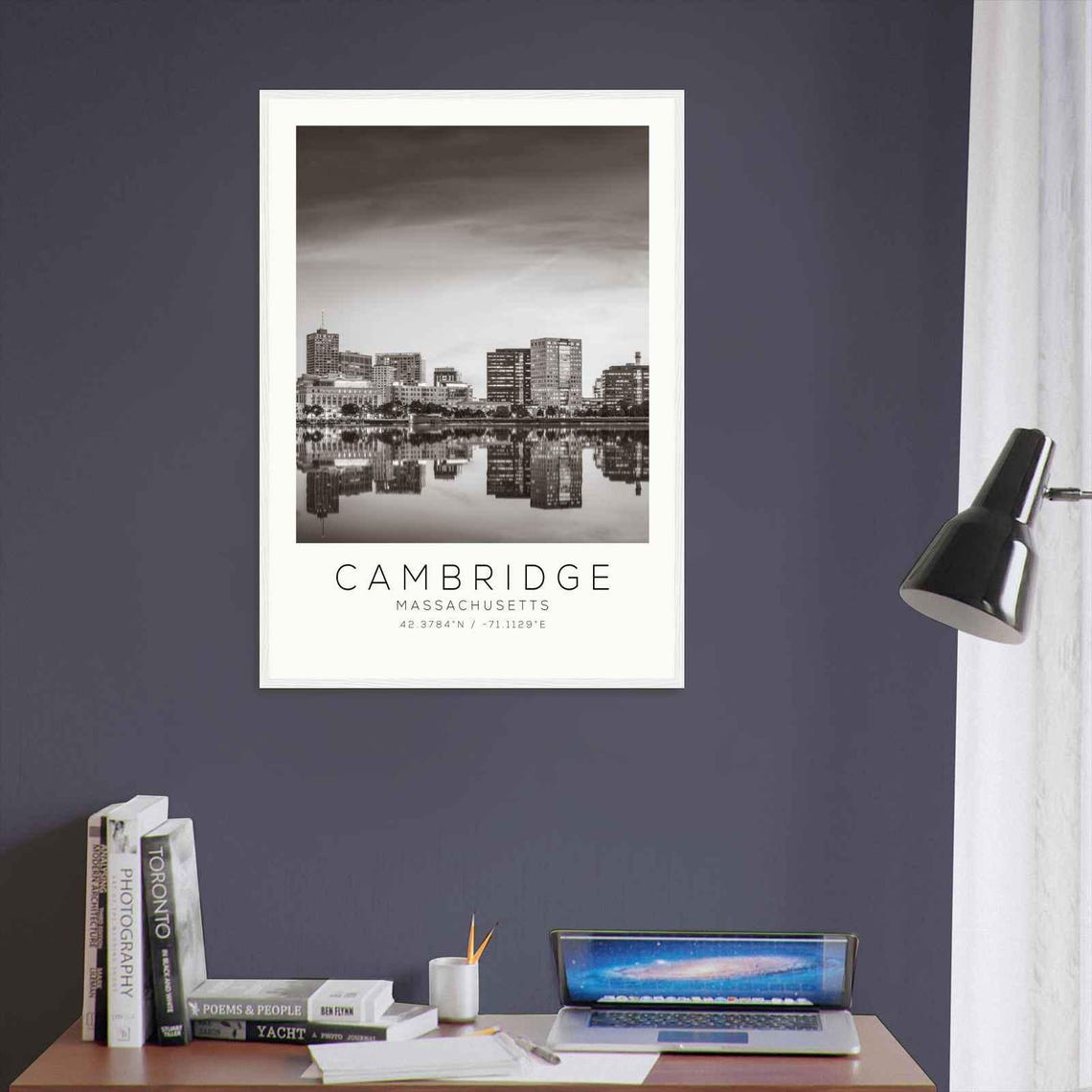 Cambridge Massachusetts Skyline Charles River Reflection Photo Poster - Image 3