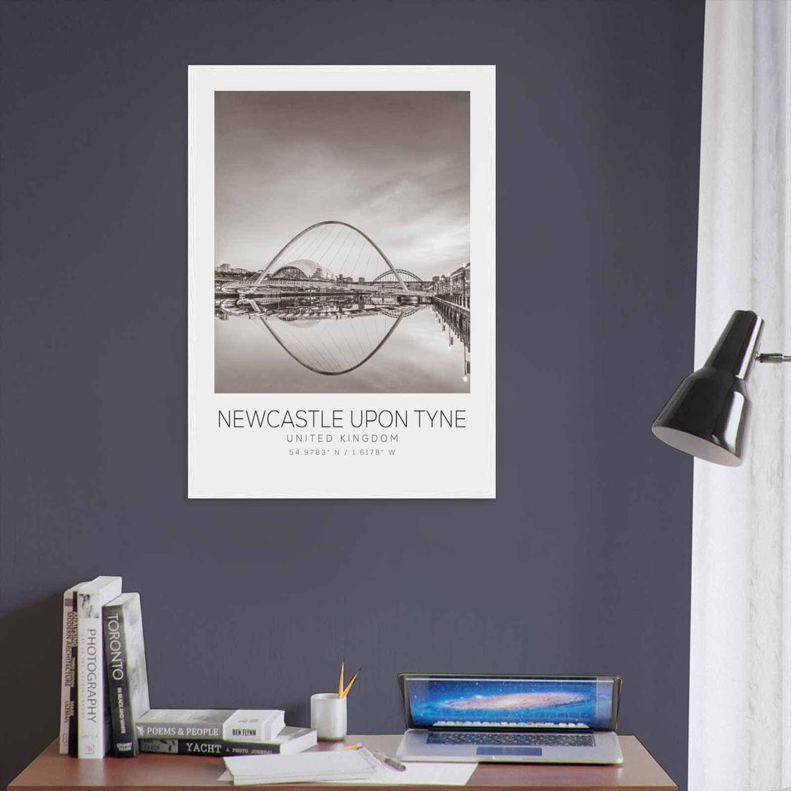 Newcastle Upon Tyne United Kingdom Travel Photo Poster Bw Newcastle Upon Tyne Travel Print Minimalist Travel Poster Print - Image 3