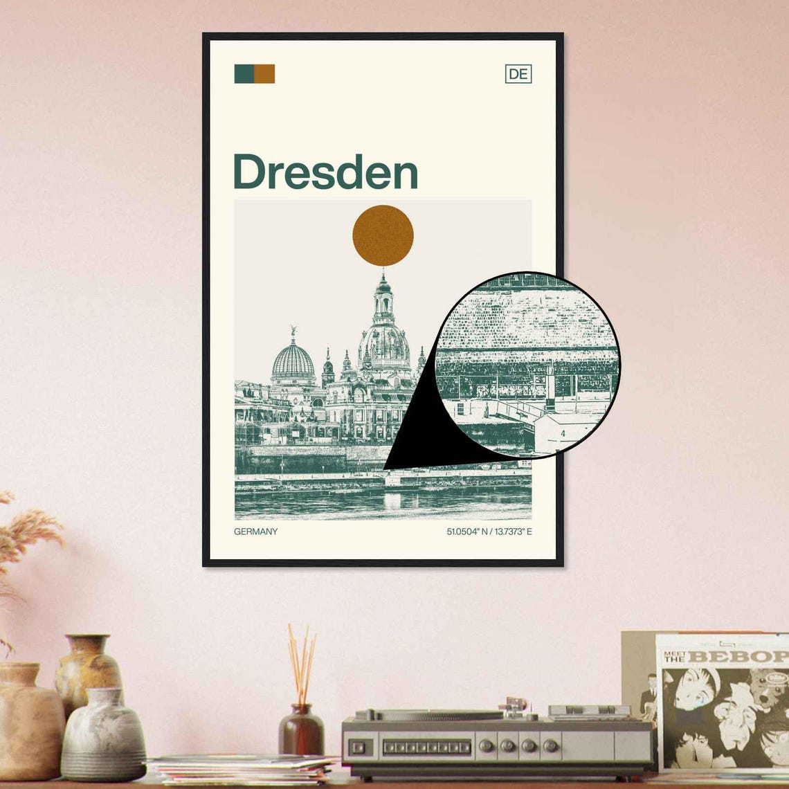 Dresden Germany Frauenkirche River Skyline Minimalist Travel Poster - Image 4