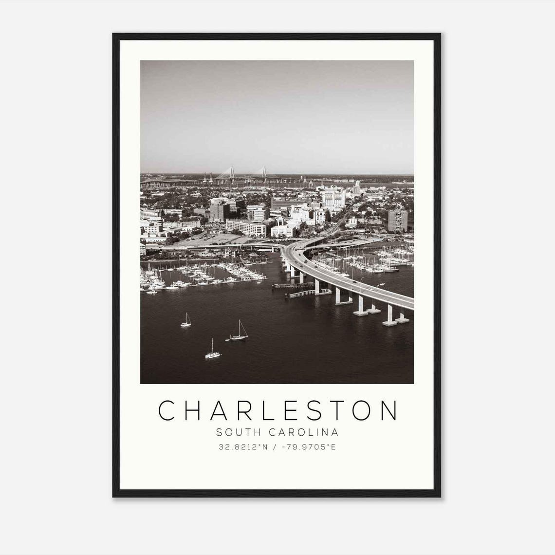 Charleston South Carolina Ds2 Photo Travel Poster Charleston South Carolina Travel Print Minimalist Travel Print