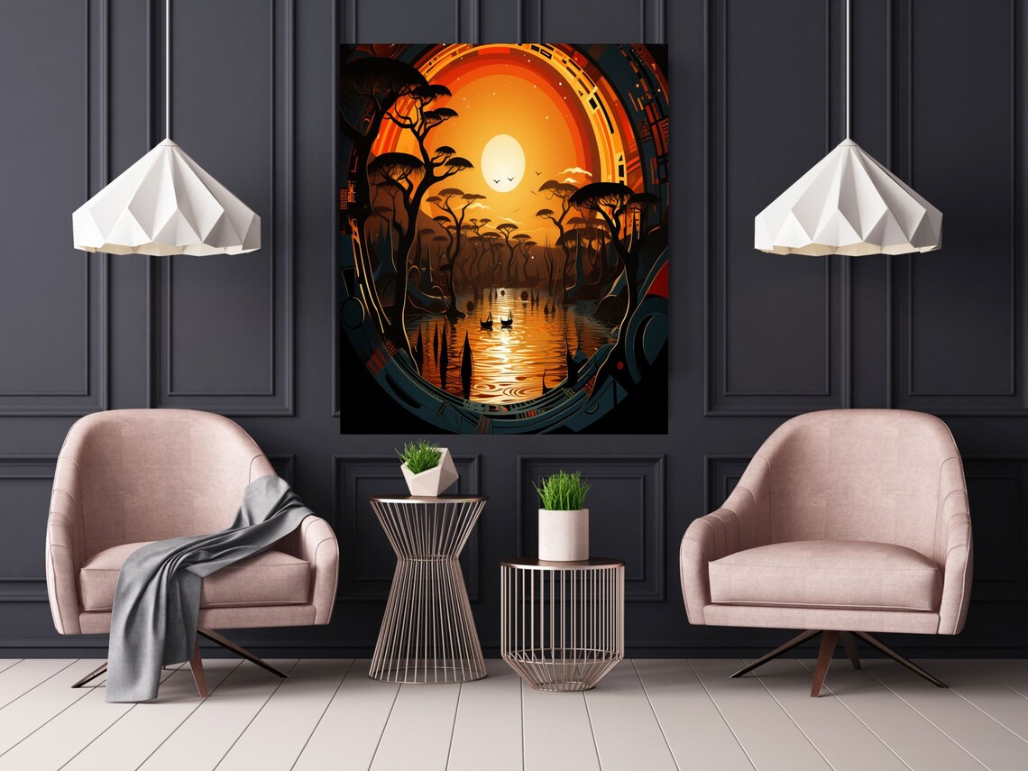 Wall Art African Print African Art African Art Wall Decor African Surreal Colorful Print Art - Image 2