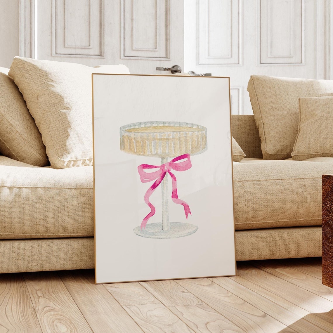 Pink Wall Art Bar Cart Print Cocktail Wall Art Aesthetic Wall Art Trendy Wall Art Preppy Dorm Girly Room Decor Teen Girl Print Pink Wall Art