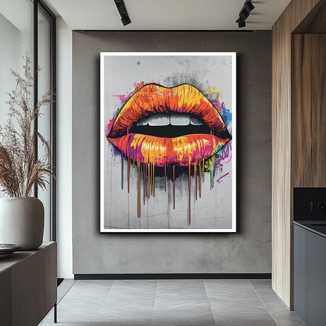 Vibrant Dripping Lips Pop Art Colorful Urban Street Art Poster - Image 5