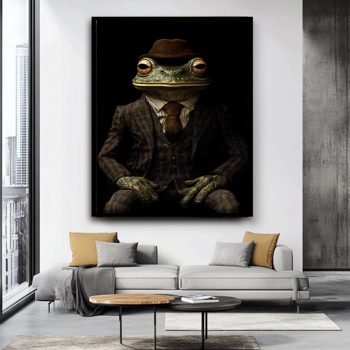 Quirky Frog In Suit Vintage Style Animal Portrait - Image 4