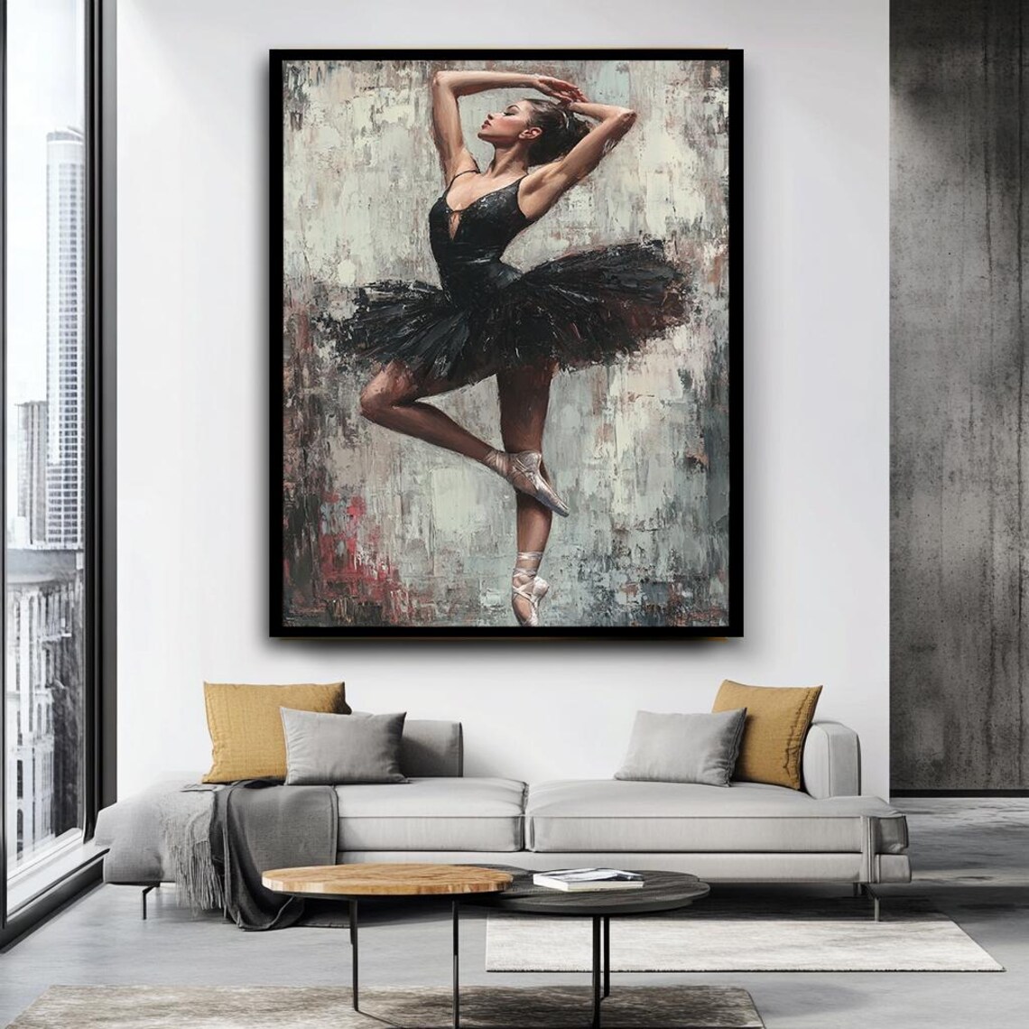 Black Swan Ballet Dancer, Modern Dance Art Print - Image 3