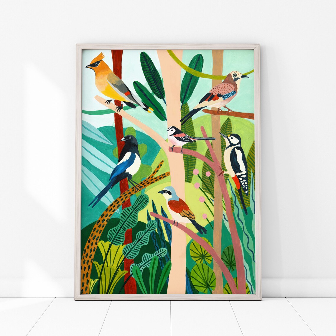 British Birds Botanical Illustration Art Print - Image 4