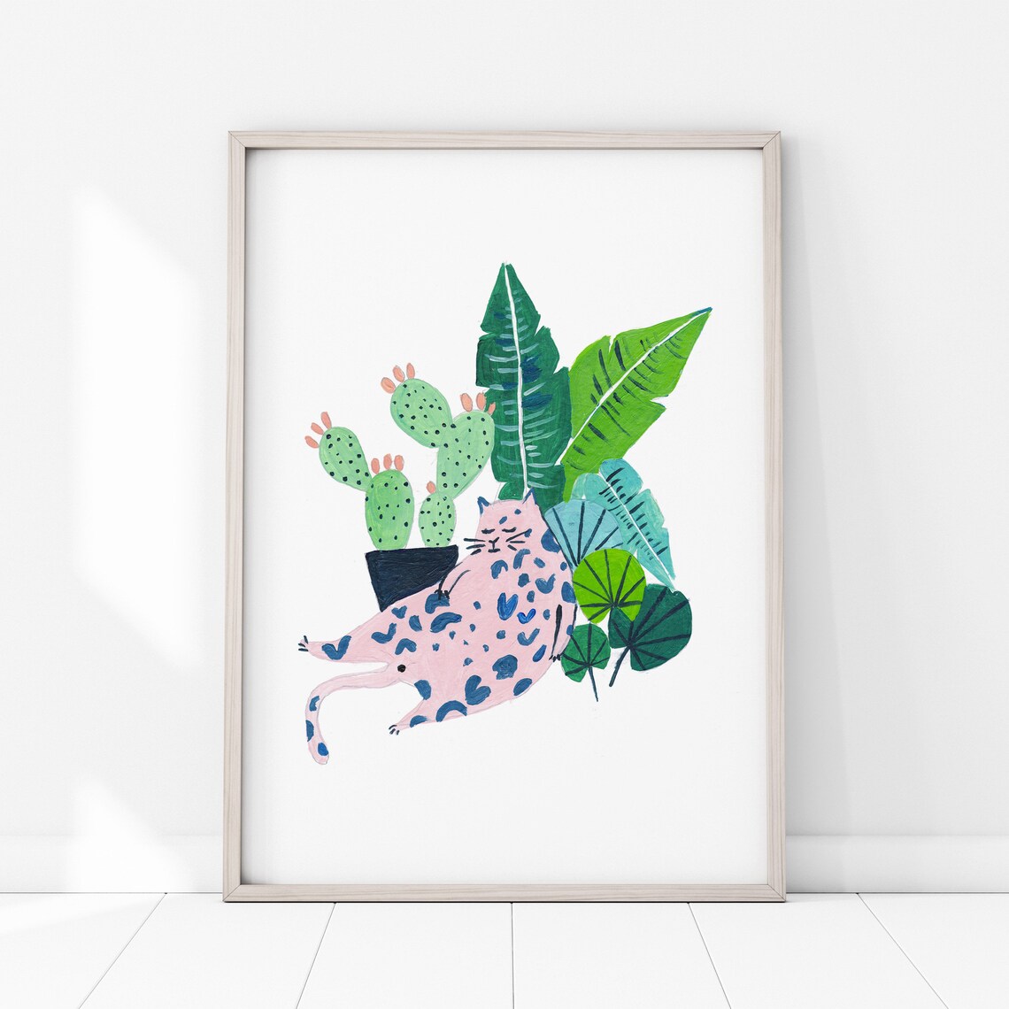Plant Cat Art Print, Cat Lover Home Decor - Image 4