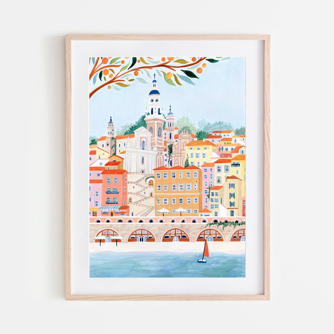 Menton French Riviera Travel Poster, South of France