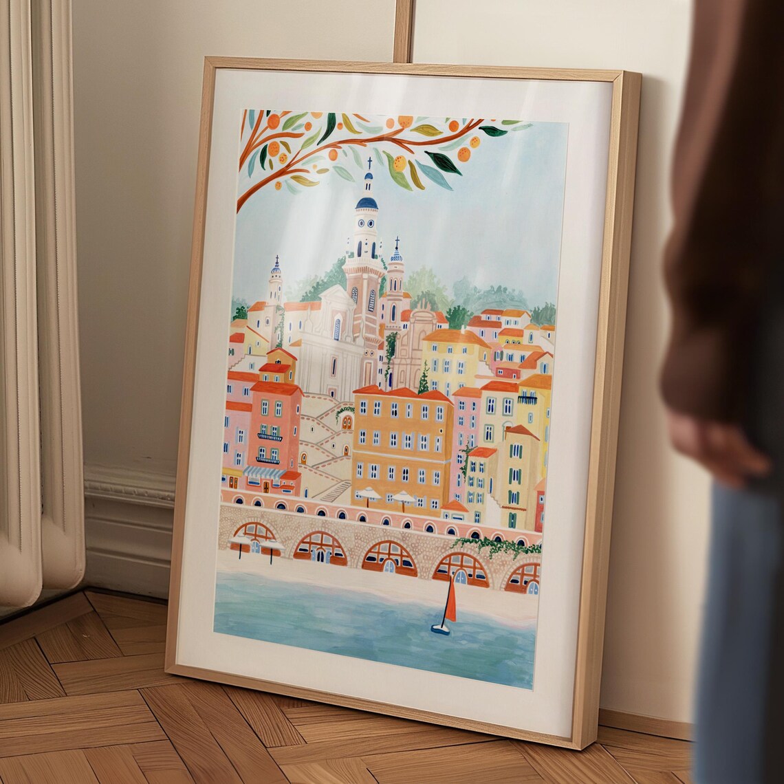 Menton French Riviera Travel Poster, South of France - Image 3