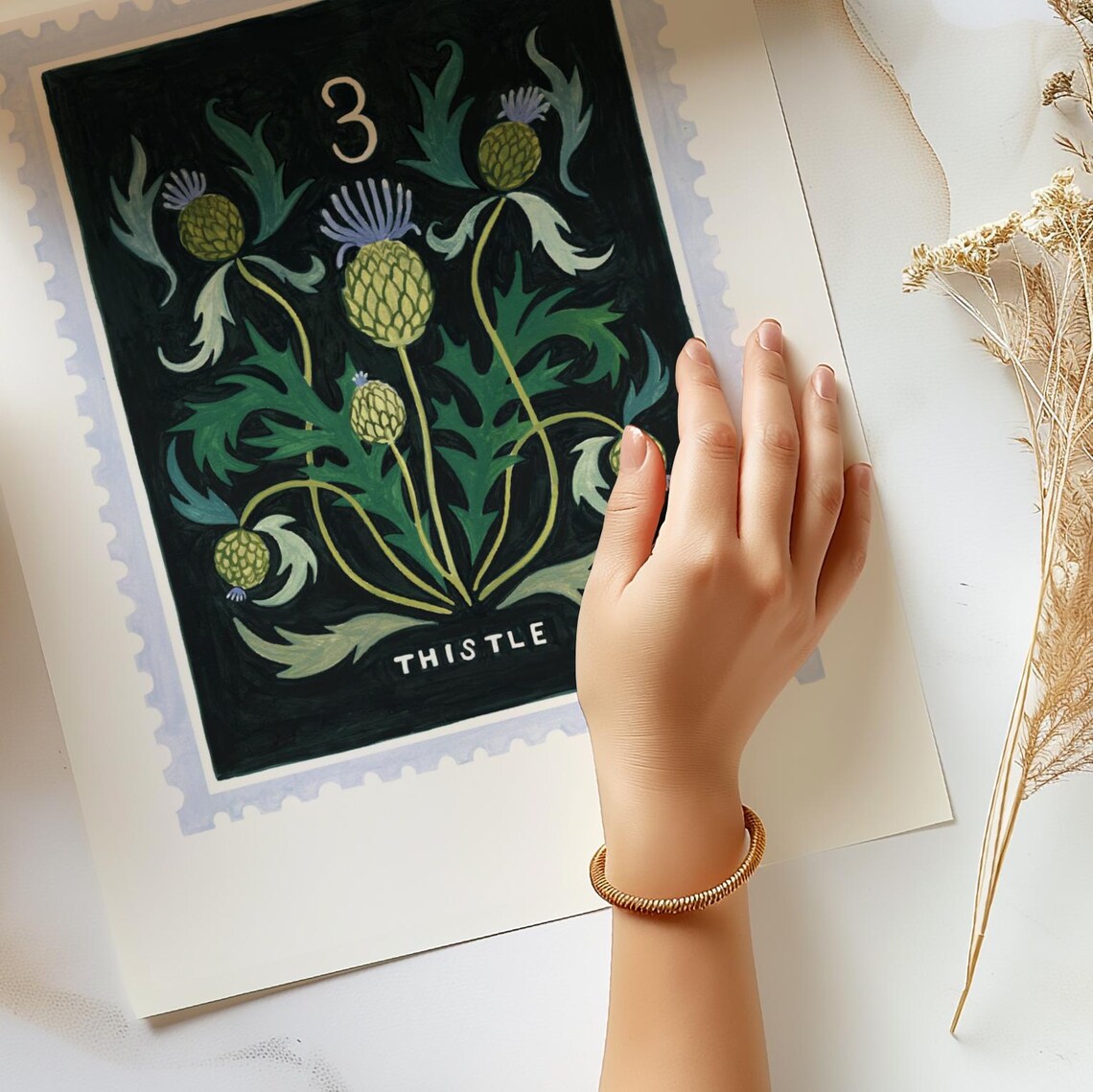 Thistle Botanical Vintage Floral Art Print - Image 4