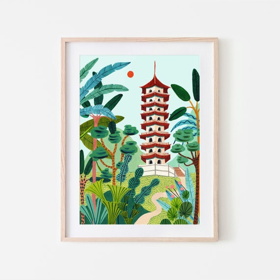Singapore Chinese Garden Pagoda Travel Print