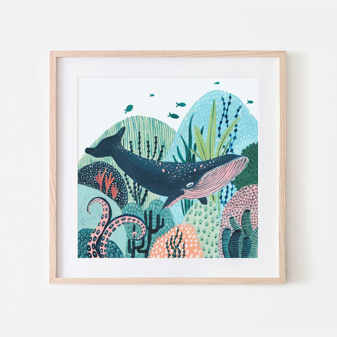 Whale Whale Print, Nautical Nursery Wall Art