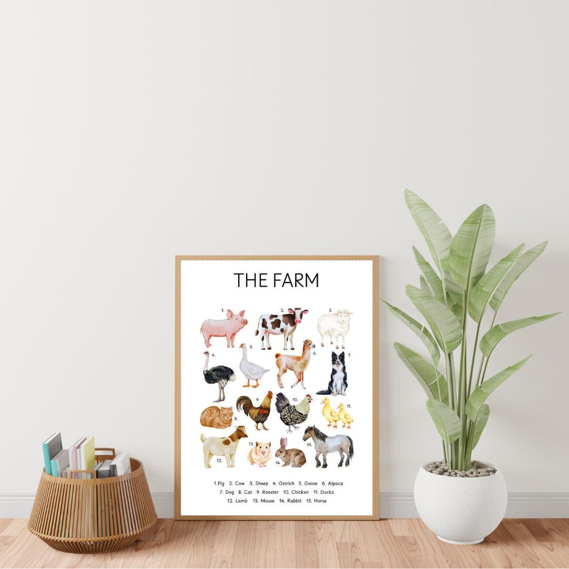 The Farm Animals Educational Chart Kids Farm Animal Learning Poster - Image 3