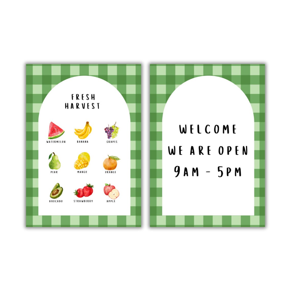 Kids Fruit Shop Pretend Play Poster Set with Welcome Sign for Playroom - Image 2