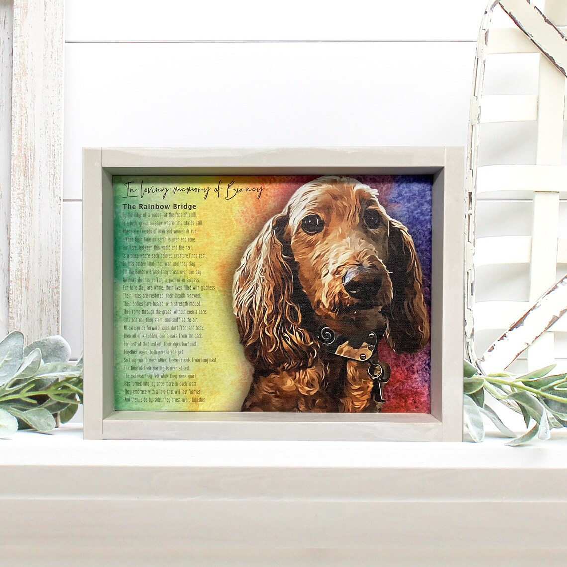 Custom Pet Photo Print, Rainbow Bridge Verse