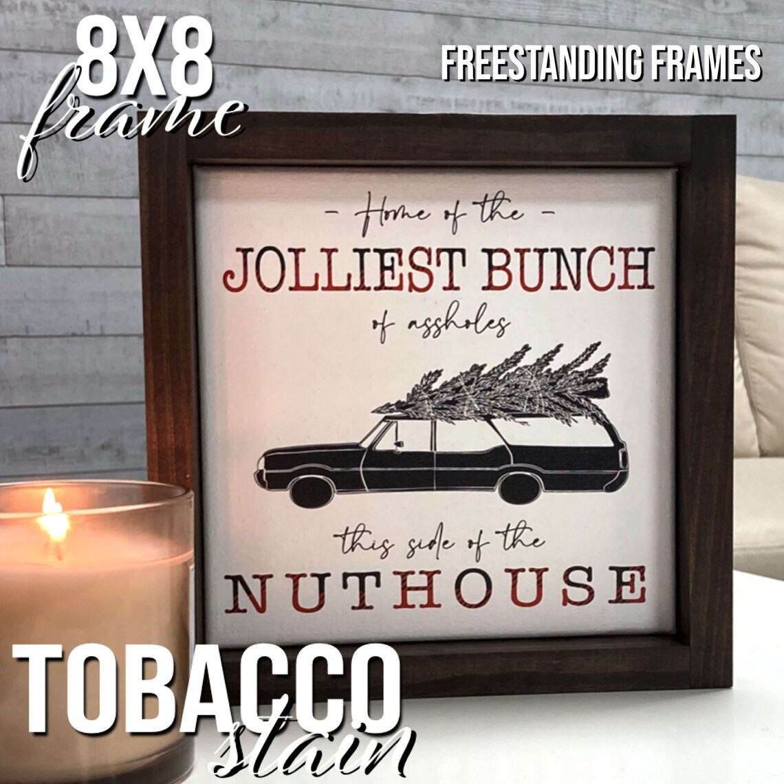 The Jolliest Bunch Of Assholes National Lampoon Christmas Vacation Quotes Framed Farmhouse Signs Funny Christmas Decor - Image 3