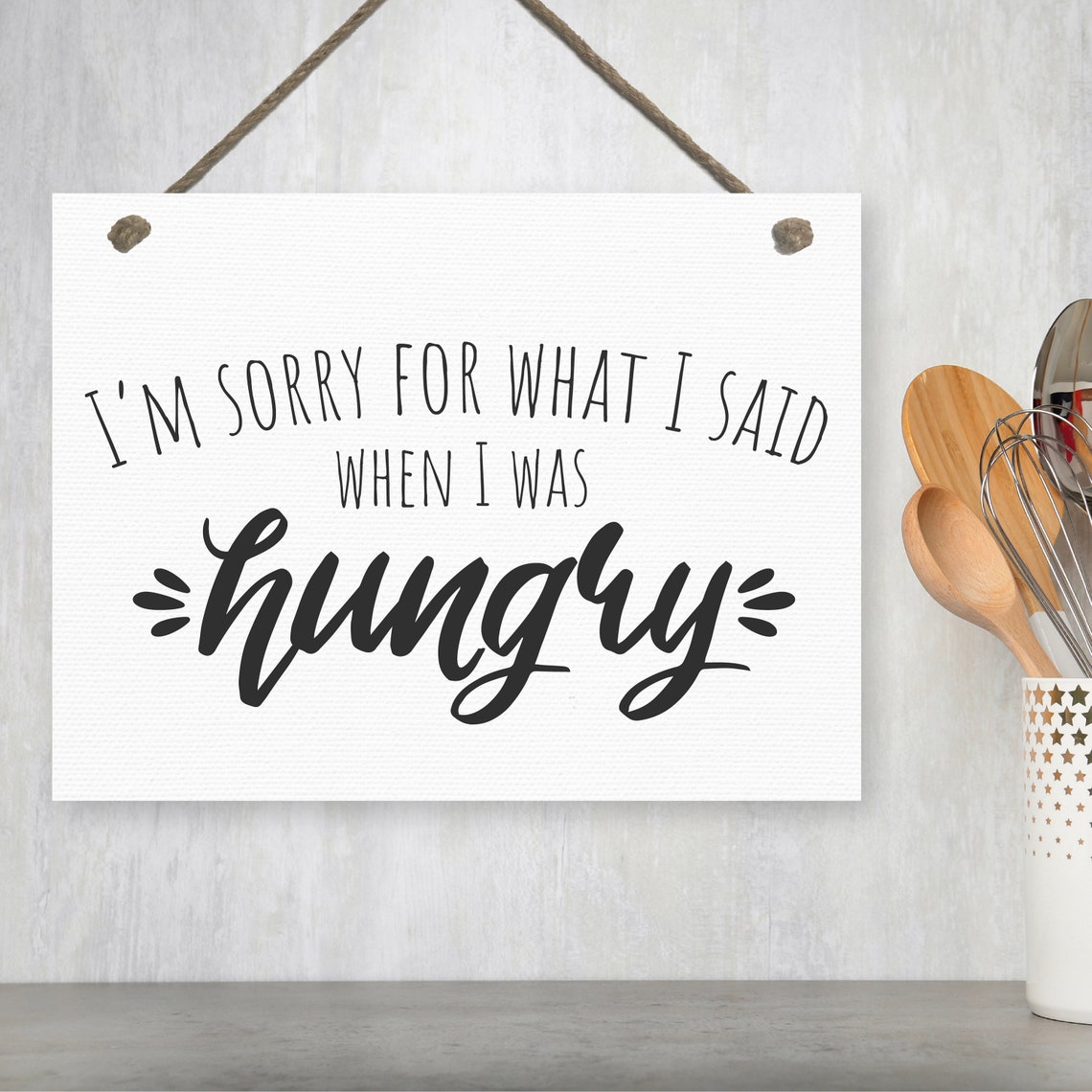 I'm Sorry for What I Said When I Was Hungry Funny Kitchen Print - Image 2