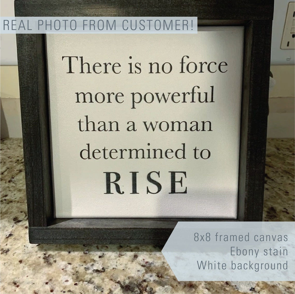 Woman Determined To Rise Powerful Feminist Empowerment Quote Print - Image 3