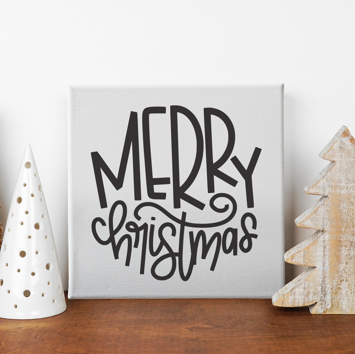 Merry Christmas Hand Lettered Script Holiday Farmhouse Poster - Image 3