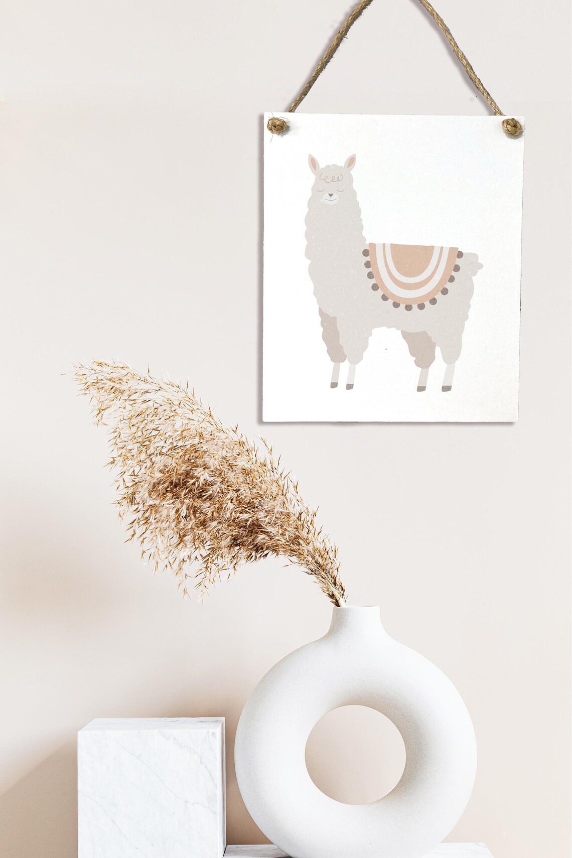 Cute Llama Doodle Nursery Art Gender Neutral Kids Room Poster - Image 3