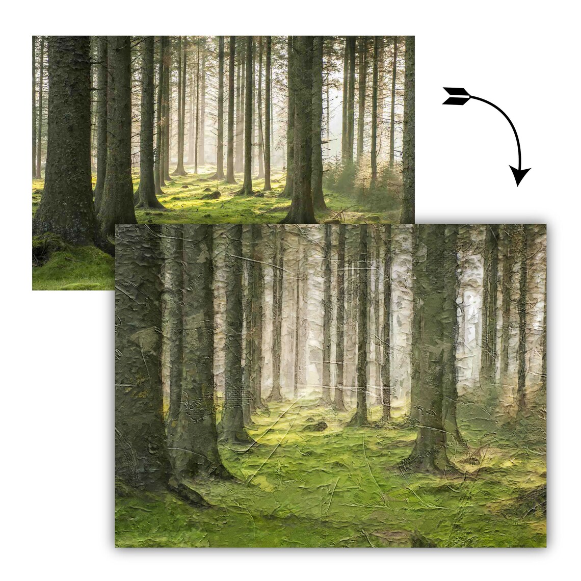 Custom Photo Oil-Effect Portrait Wall Art Print - Image 2