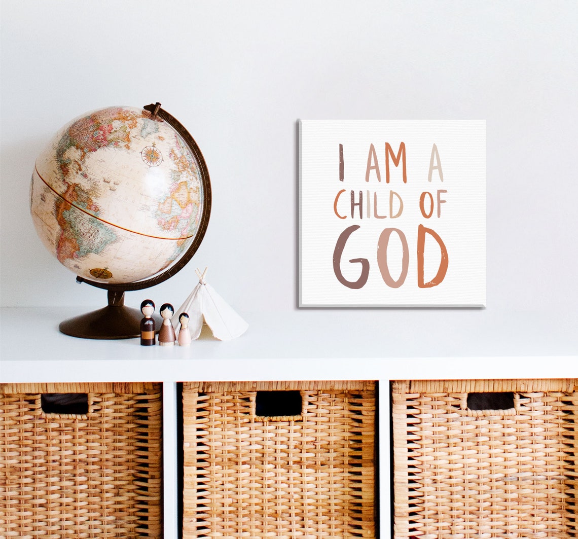 I Am A Child Of God Boho Religious Nursery Easter Gift Bible Verse Kids Bedroom Decor Framed Unframed And Rope Board Options - Image 3
