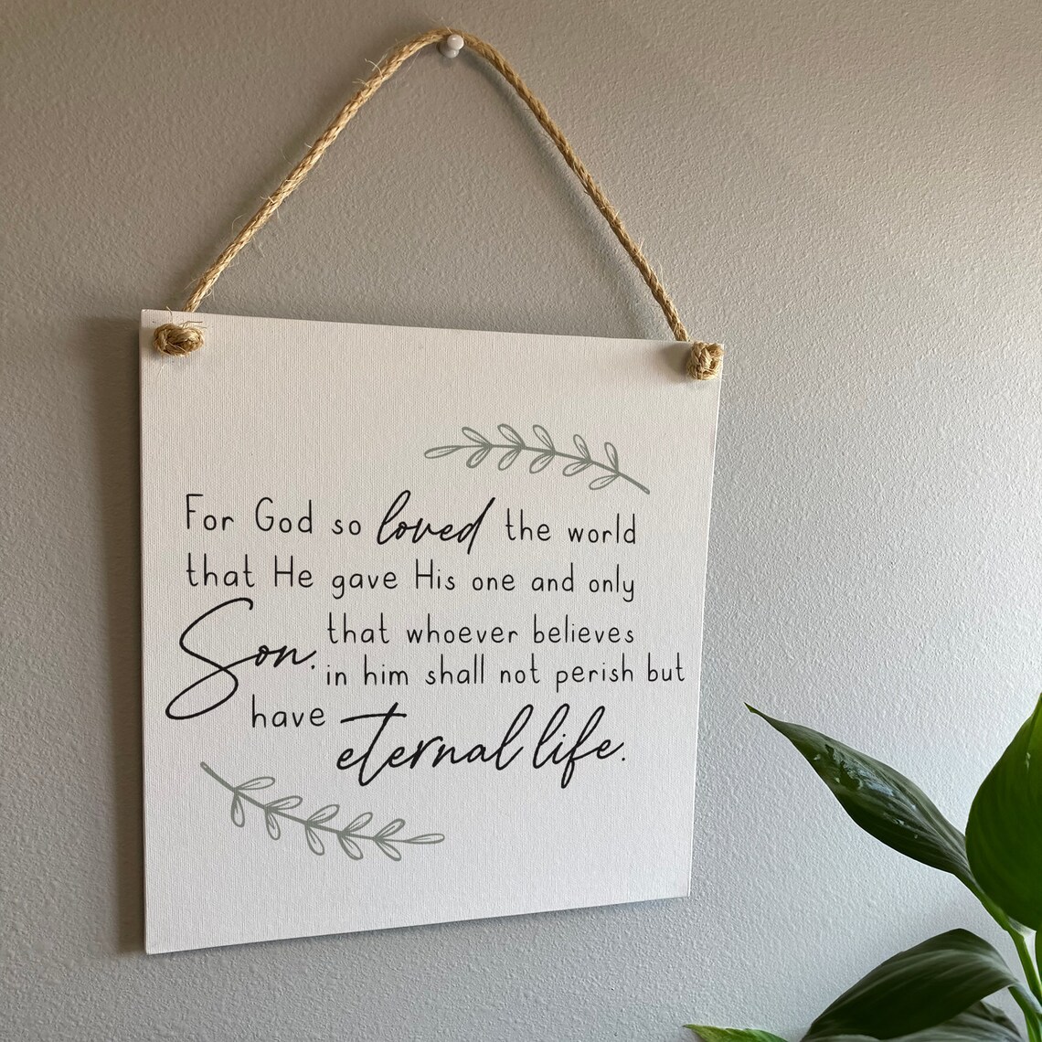 For God So Loved the World John 3:16 Bible Verse Christian Wall Poster - Image 2