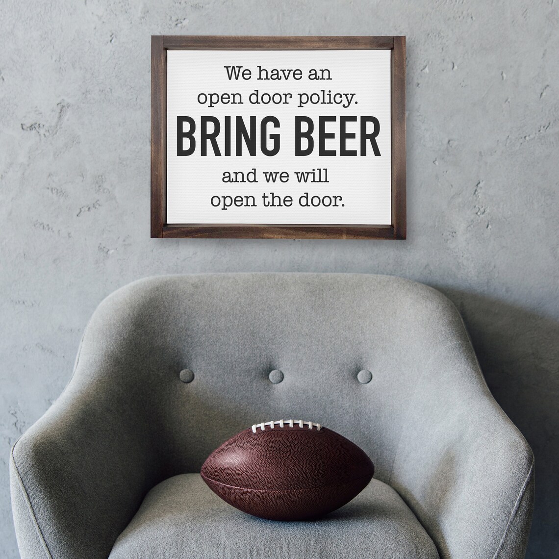 Open Door Policy Bring Beer Funny Man Cave Bar Humor Sign Poster - Image 3