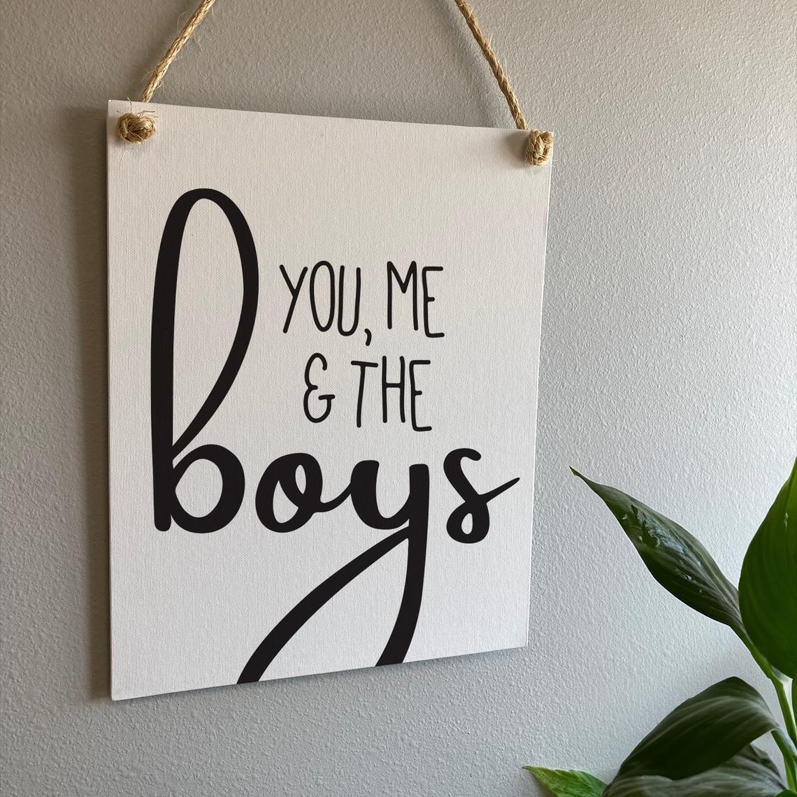 You Me The Boys Family Room Farmhouse Decor Mothers Day Gift Ideas Nursery Baby Shower Signs Boy Mom Fathers Day Gift - Image 2