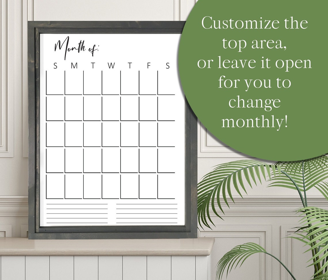 Custom Vertical Dry Erase Wall Calendar Framed Family Planner Poster - Image 3