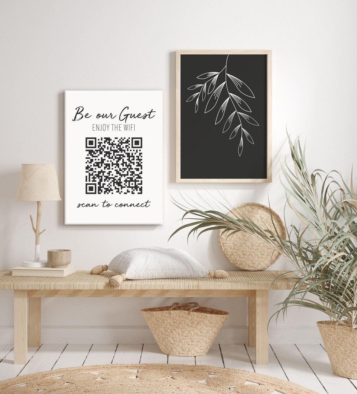 Be Our Guest WiFi QR Code Custom Home Art Print - Image 3