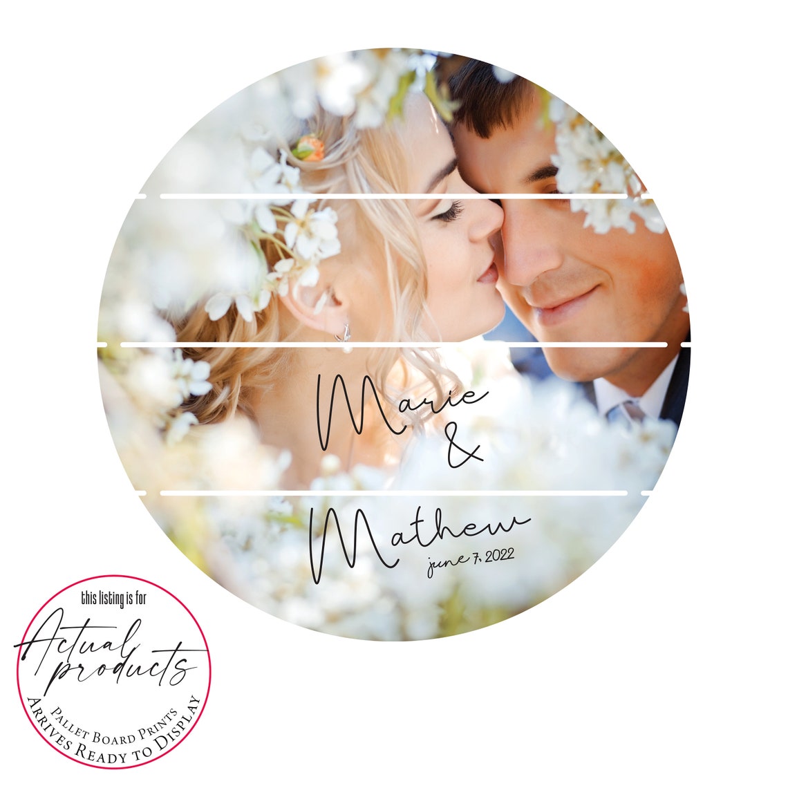 Personalized Wedding Photo Pallet Sign Custom Couple Portrait Print - Image 2