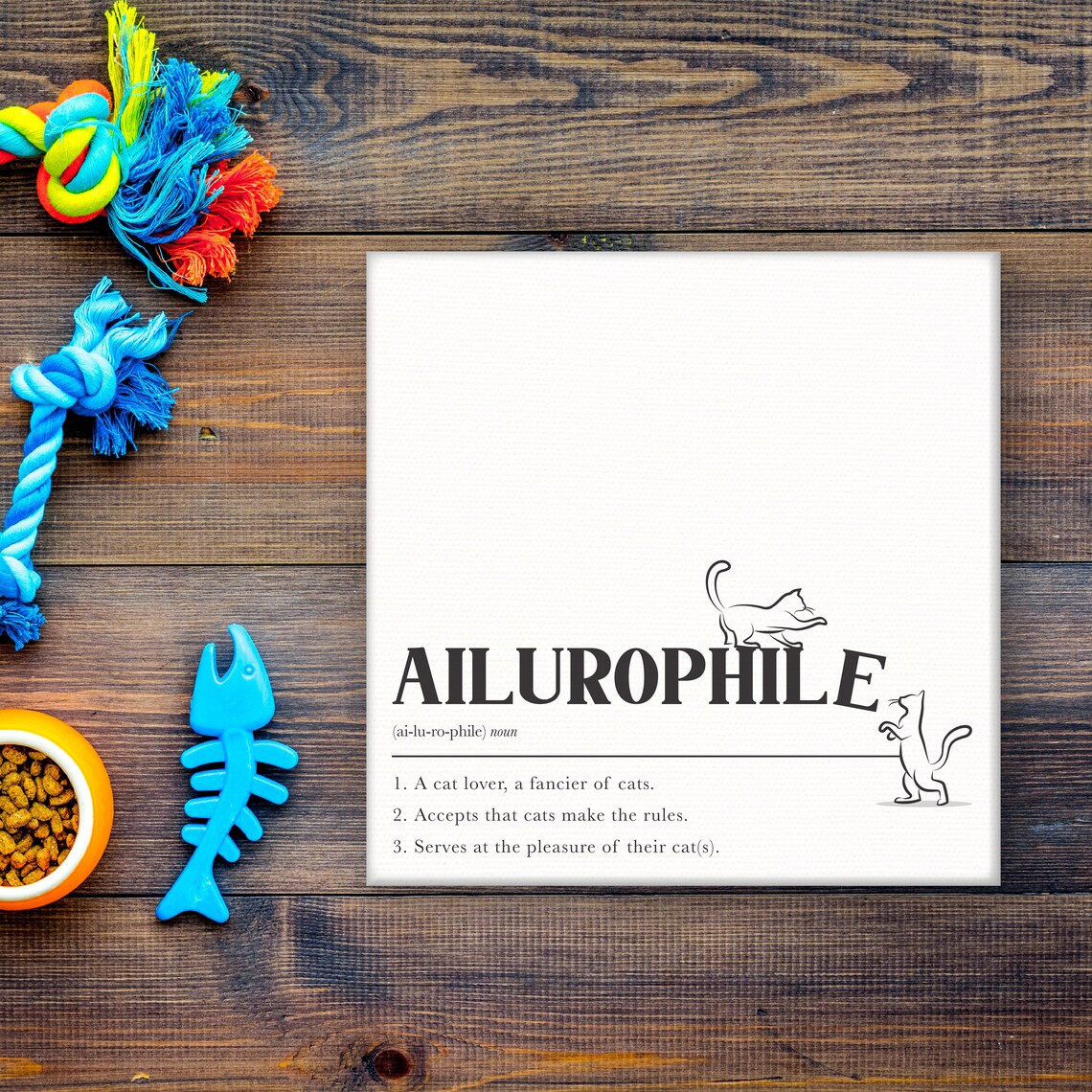 Ailurophile Definition Funny Cat Lover Sign Art Print - Image 3