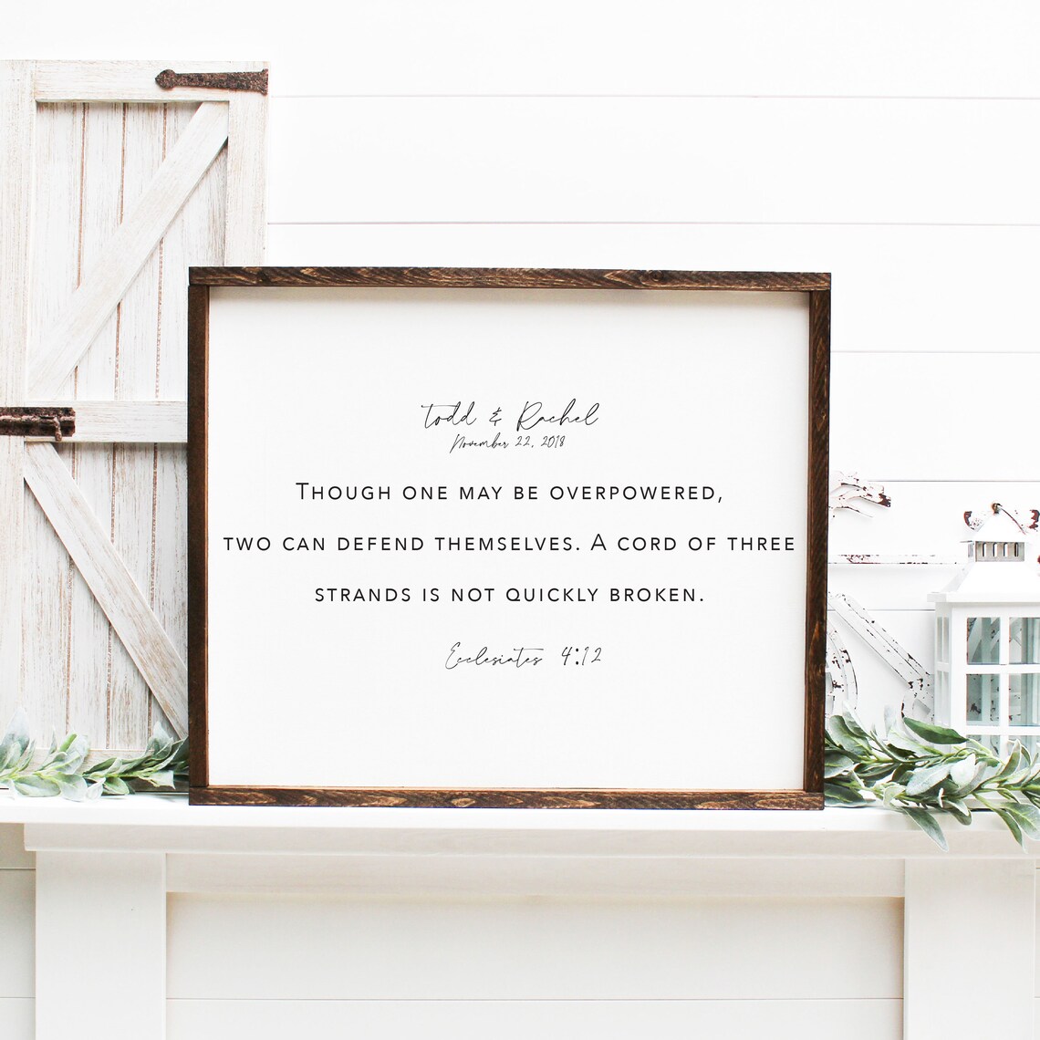 Personalized Wedding Bible Verse Ecclesiastes 4 12 Couple Sign Poster - Image 2