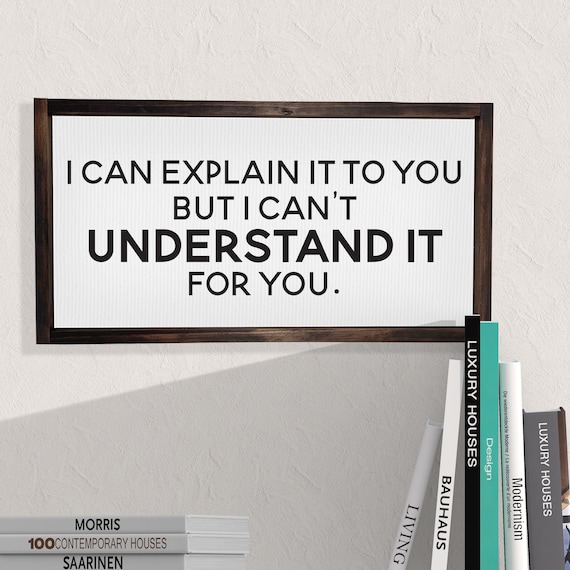 I Can Explain It To You But I Cant Understand It For You Funny Wall Decor Humorous Wall Decor Office Signs Classroom Decor