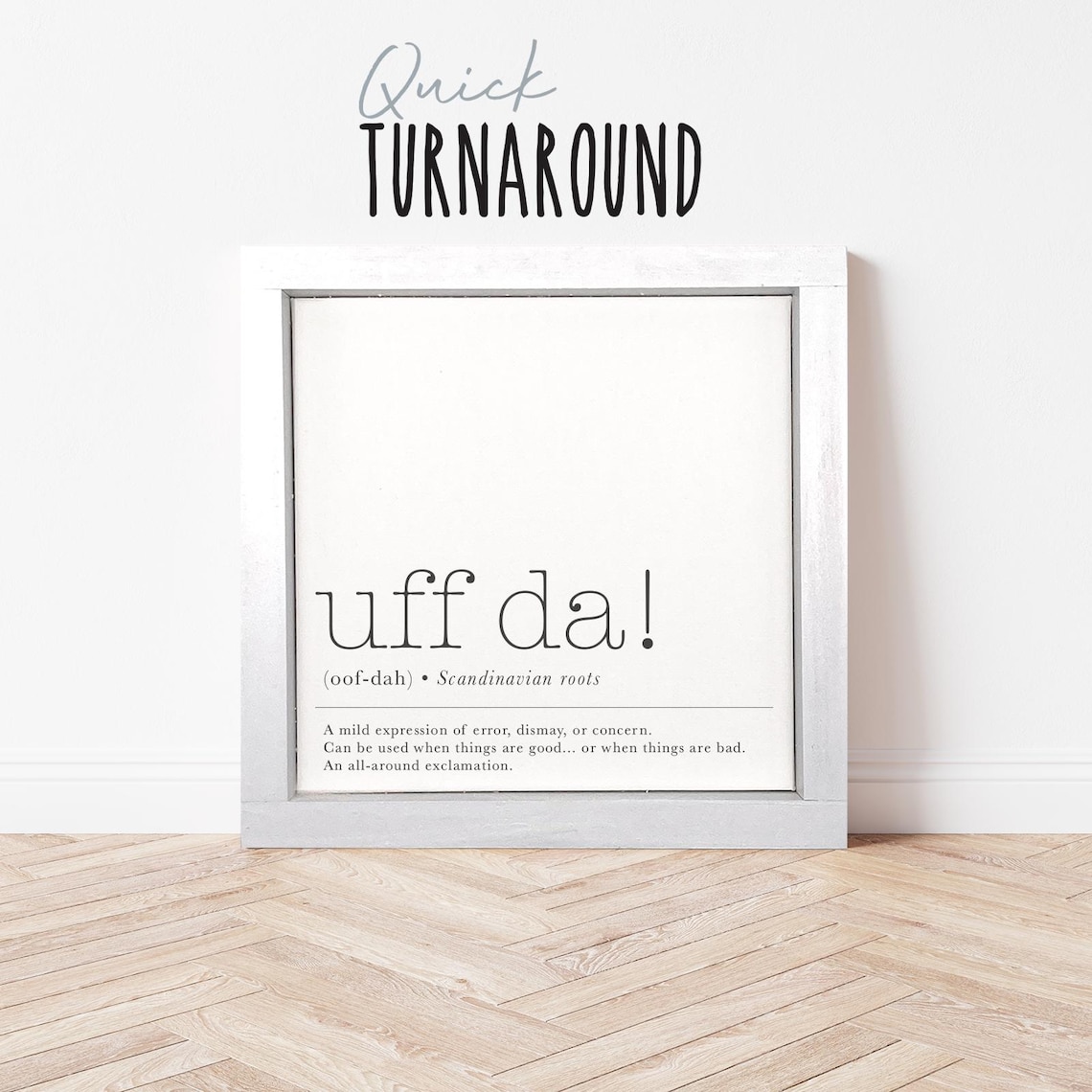 Uff Da Definition Framed Unframed File Options Available Funny Midwestern Humor Wall Decor Dorm Bedroom Signs