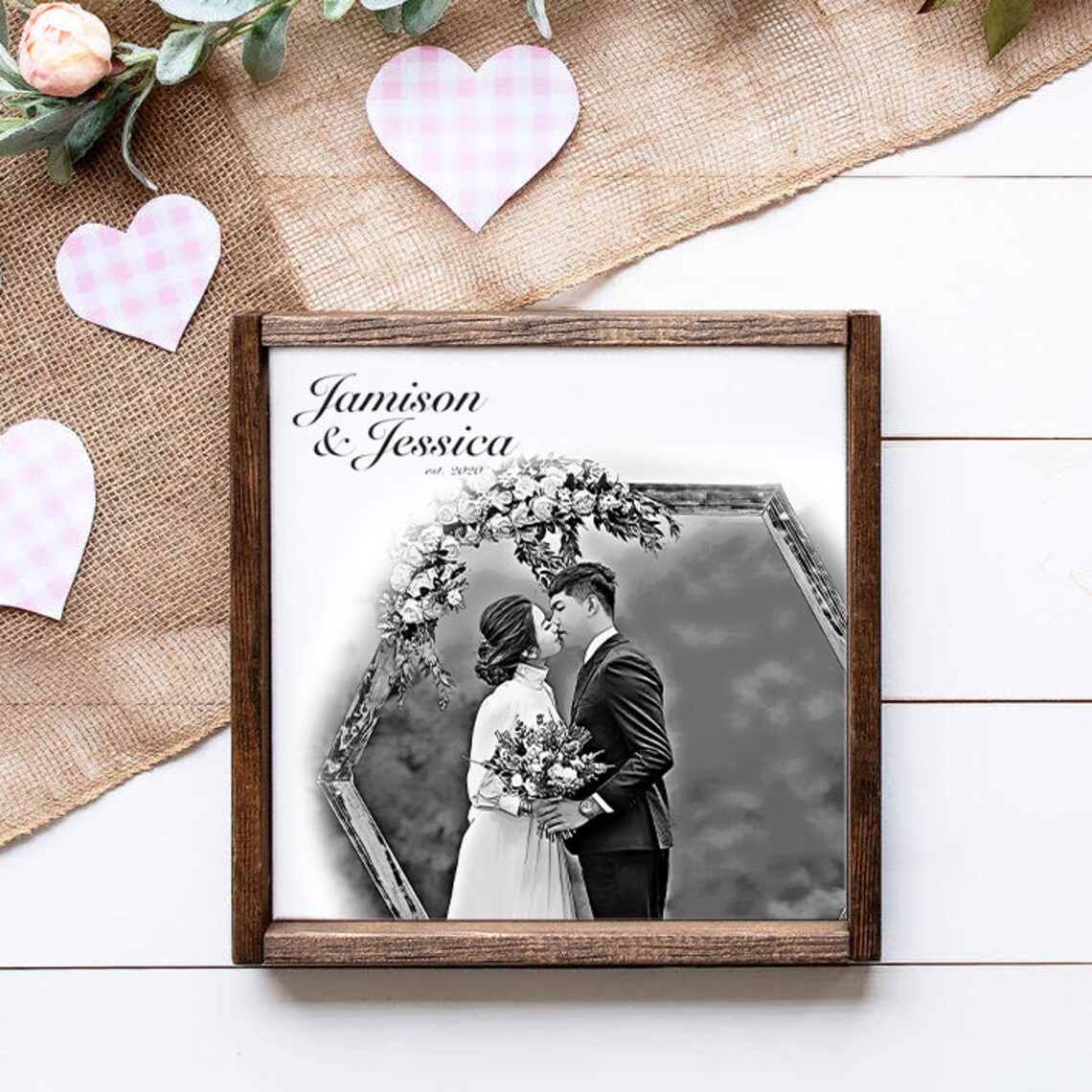 Custom Wedding Sketch Effect With Names, Wedding Gift - Image 3