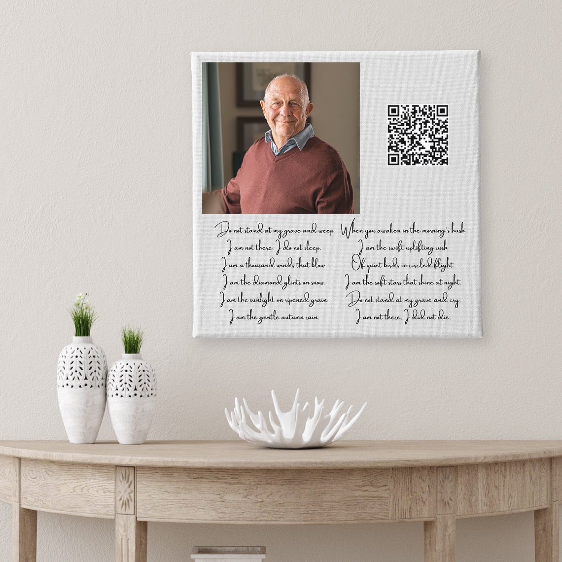 Personalized Memorial Voicemail QR Code Photo Keepsake Gift Poster - Image 3