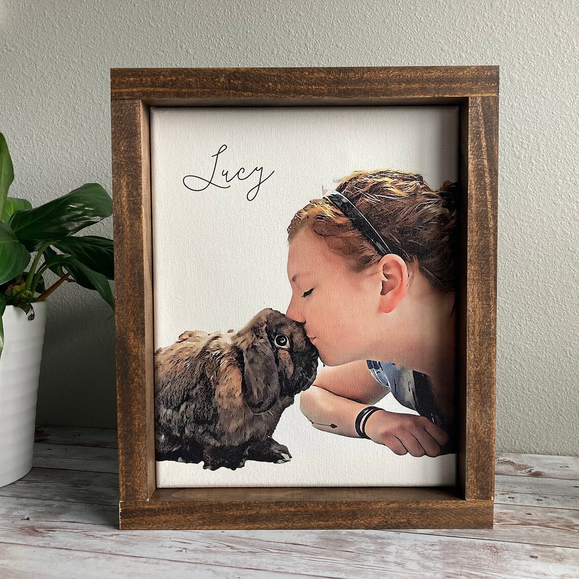 Custom Pet Photo Oil Effect Portrait Art Print