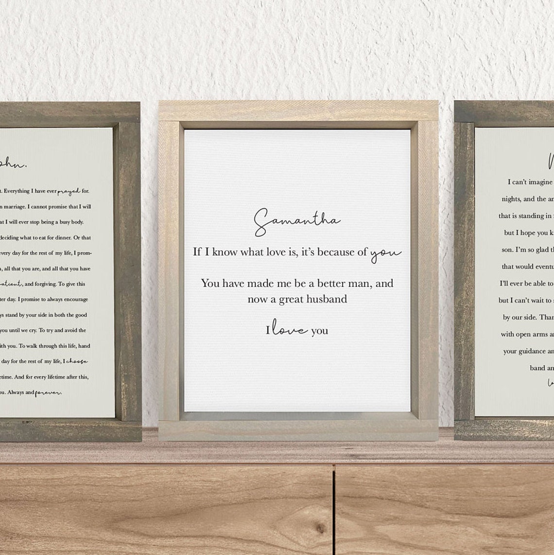 Custom Wedding Vow Text Keepsake Personalized Framed Wedding Poster - Image 3