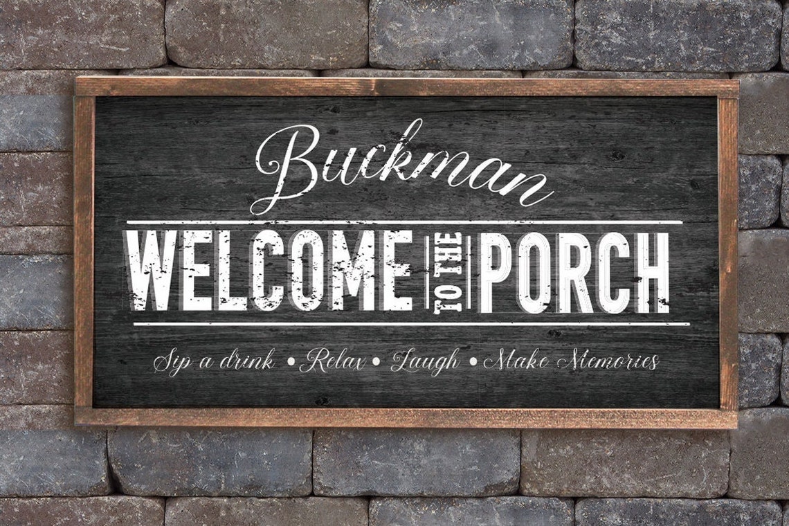 Personalized Welcome to the Porch Family Name Barnwood Poster - Image 3