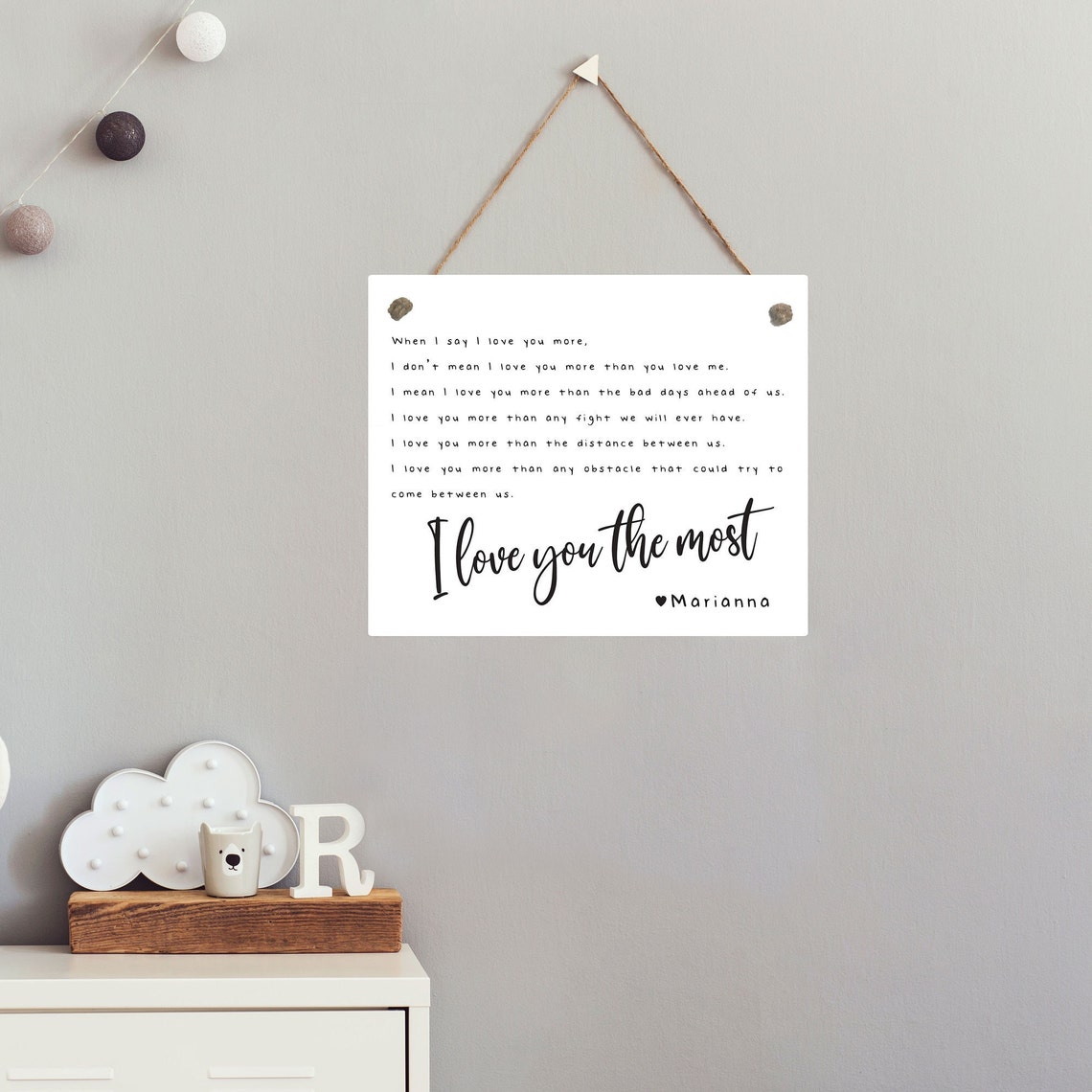 I Love You The Most Sweet Romantic Custom Couples Love Poem Poster - Image 2