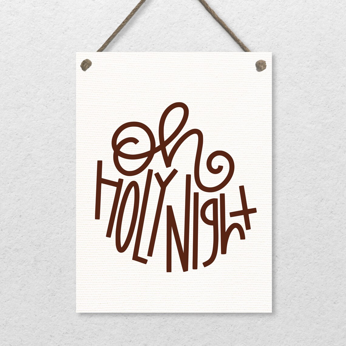 Oh Holy Night Christmas Carol Song Gray Wood Framed Holiday Poster - Image 2