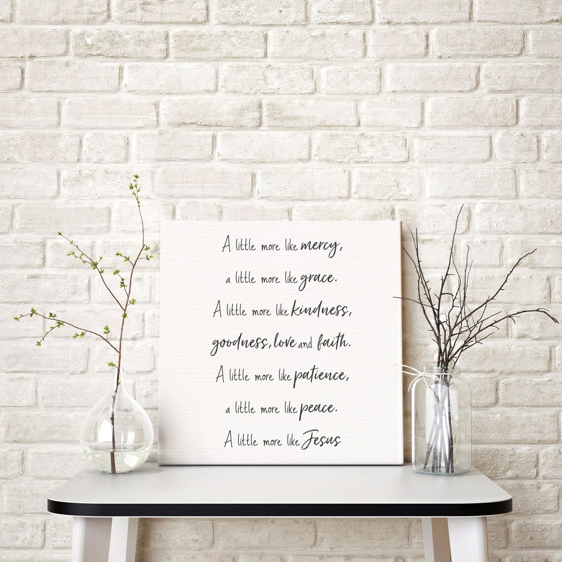 A Little More Like Jesus Christian Faith Boho Grace Quote Poster - Image 3
