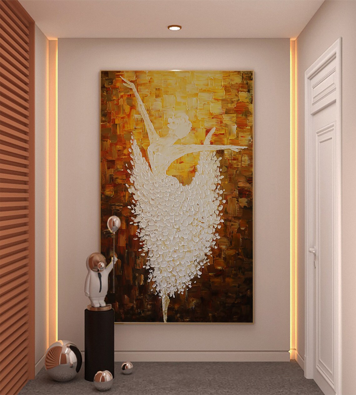 Dancing Ballerina Painting, Girl Room Decor Art Print