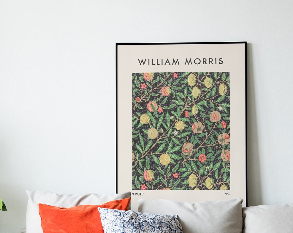 William Morris Fruit 1862 Dark Green Botanical Arts And Crafts Poster - Image 3