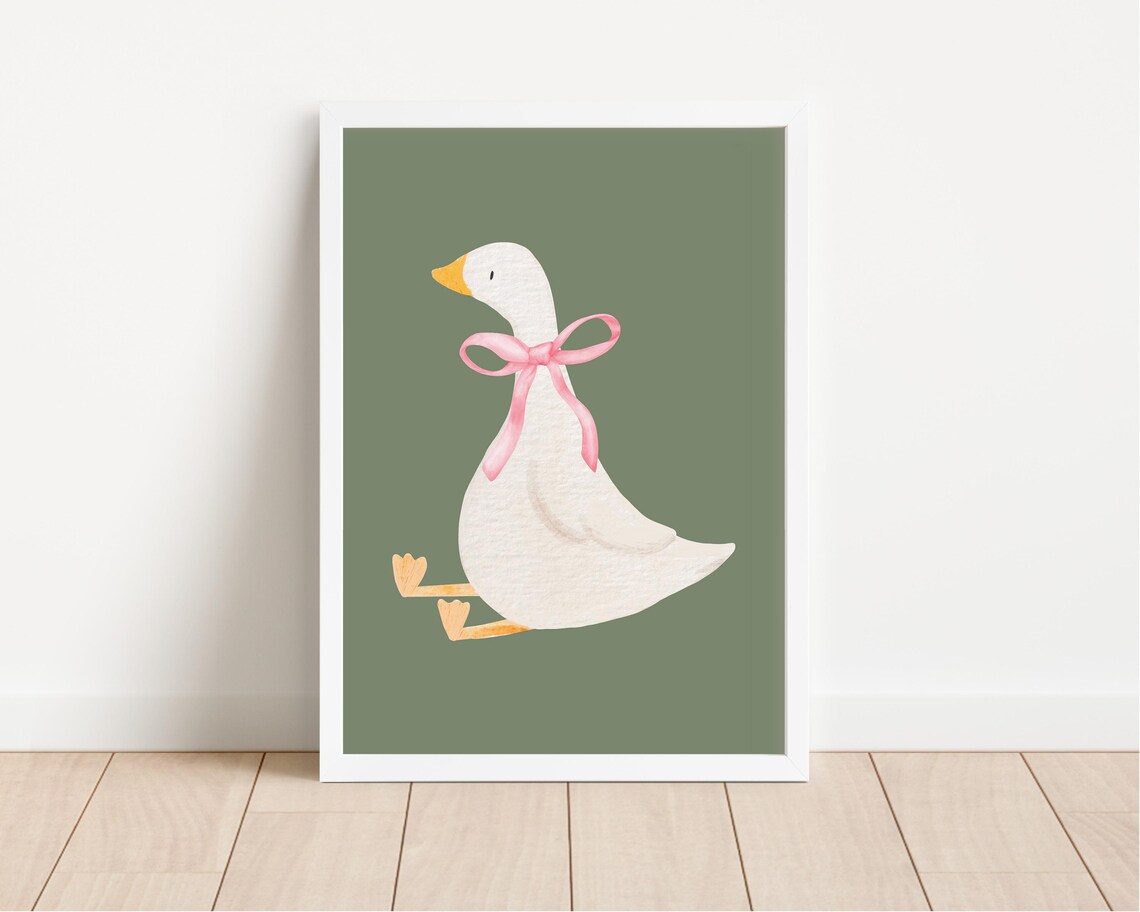 Cute Goose Wall Art, Nursery Room Decor Print