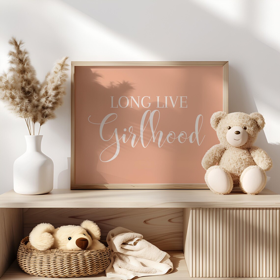 Long Live Girlhood Poster Soft Peach Script Boho Girls Room Wall Decor - Image 2