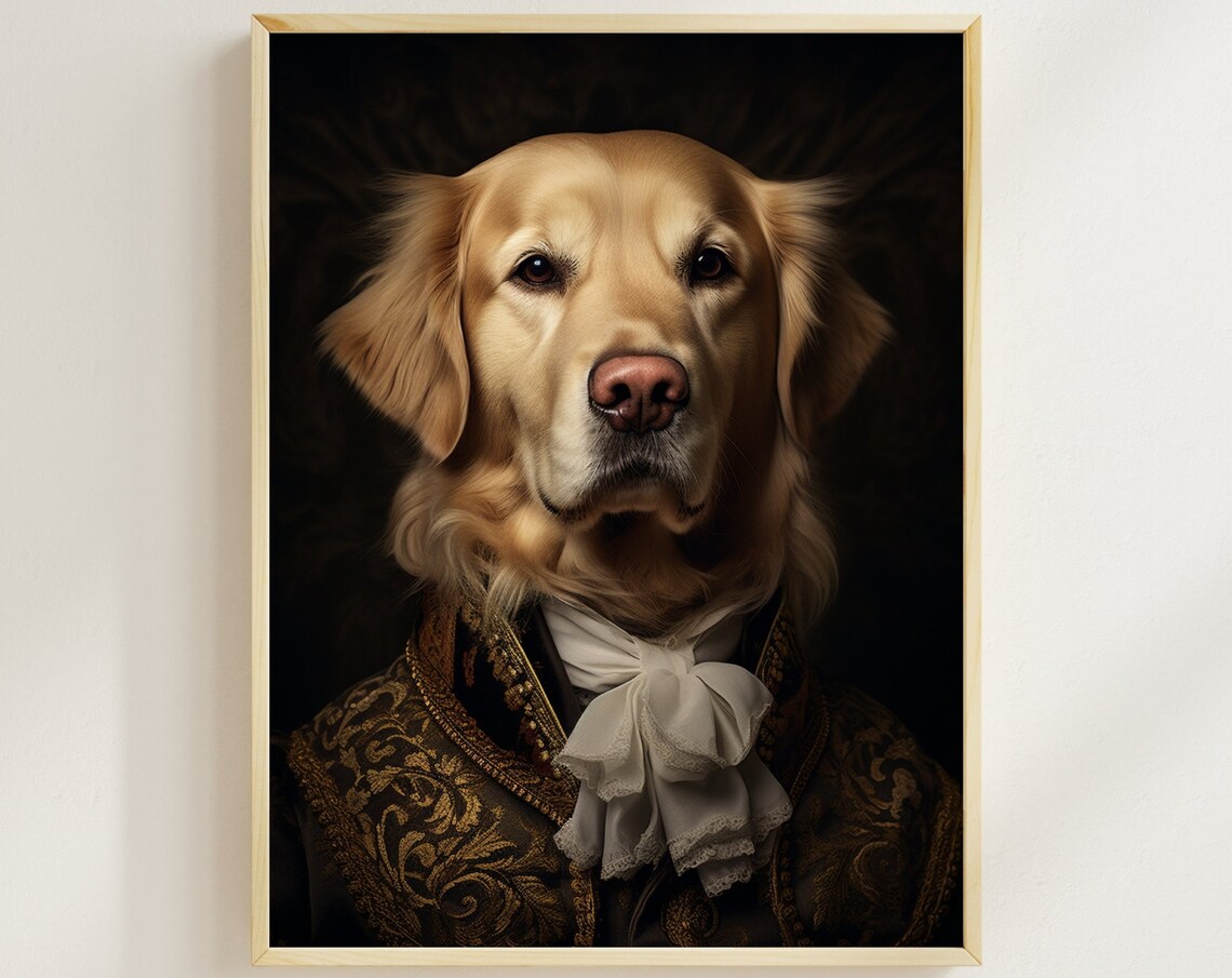 Aristocratic Golden Retriever Renaissance Portrait Dog Poster